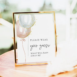 Póster Género de globo rosa y azul revelan usar tu opinió