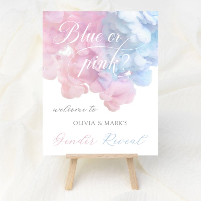 Póster Género de humo rosa azul pastel revelar signo de b (Subido por el creador)