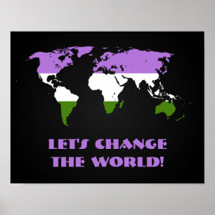 Póster Género Gerrqueer Bandera Orgullo poster del mapa d