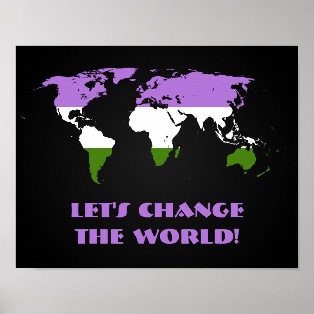 Póster Género Gerrqueer Bandera Orgullo poster del mapa d (Frente)