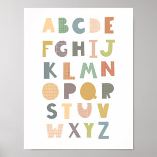 Póster Género Neutral Boho Alphabet Nursery