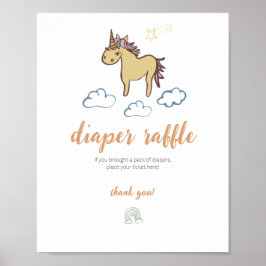 Póster Género neutro de Baby Shower de Unicorn