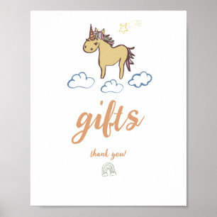 Póster Género neutro de Baby Shower de Unicorn