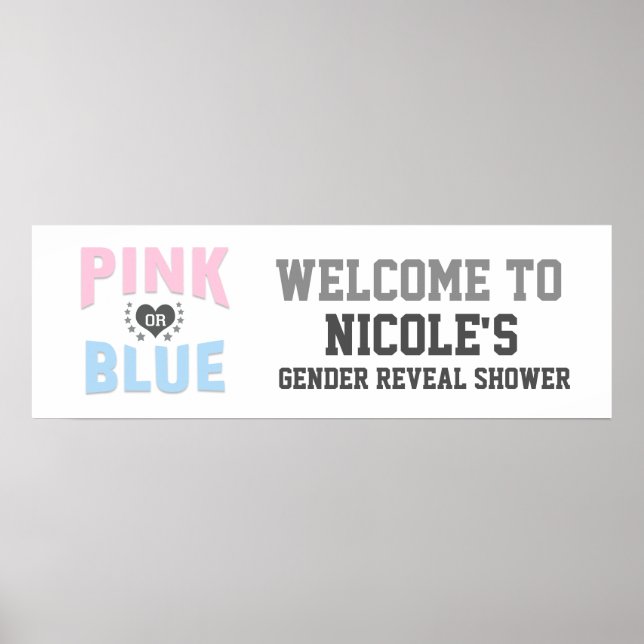Póster Género PINK o AZUL del equipo revelan Baby Shower (Frente)