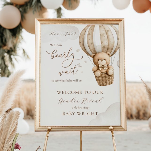 Póster Género Revelar Bienvenida Teddy Bear Baby Shower (Subido por el creador)