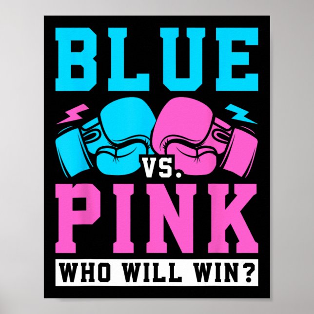 Póster Género Revelar Fiesta Azul Vs Rosa Que Ganan Boxeo (Frente)