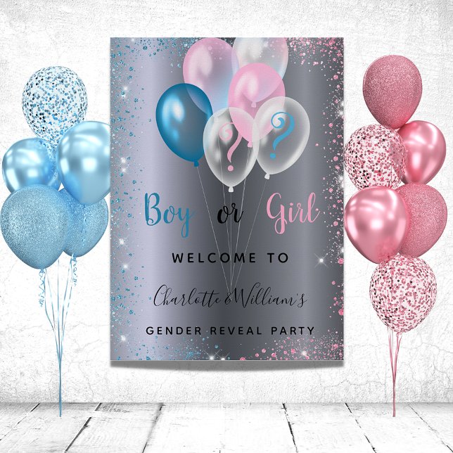 Póster Género revelar fiesta niño chica plata rosa azul (Subido por el creador)
