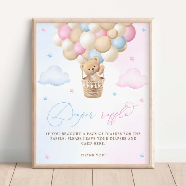 Póster Género rosa y azul revelan Poster de Raffle Diaper (Subido por el creador)