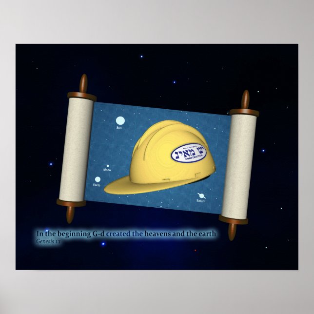 Póster Génesis 1:1 - Construcción (Frente)