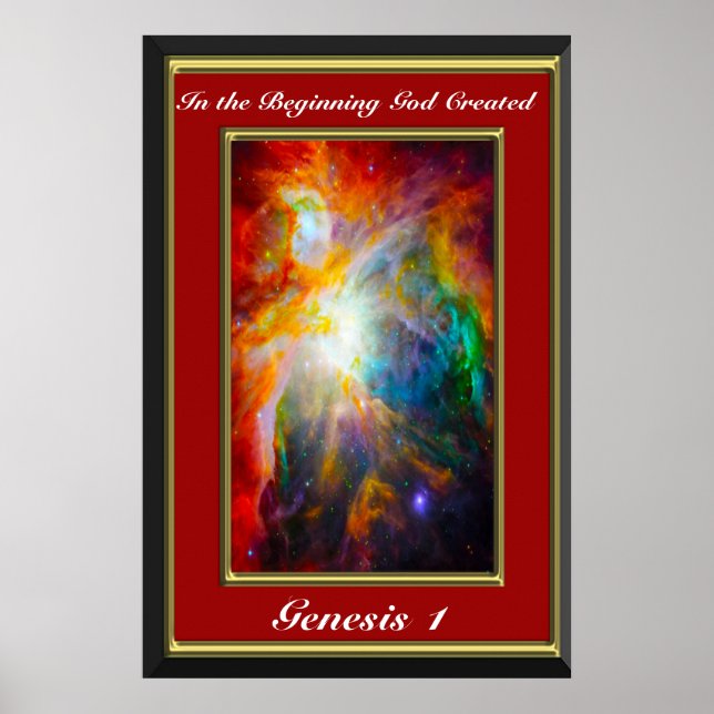 Póster Génesis 1 Al principio Dios creó el rojo (Frente)