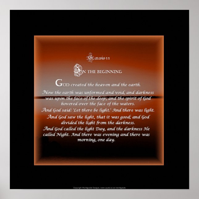 Póster Genesis 1 The Beginning square poster (Frente)