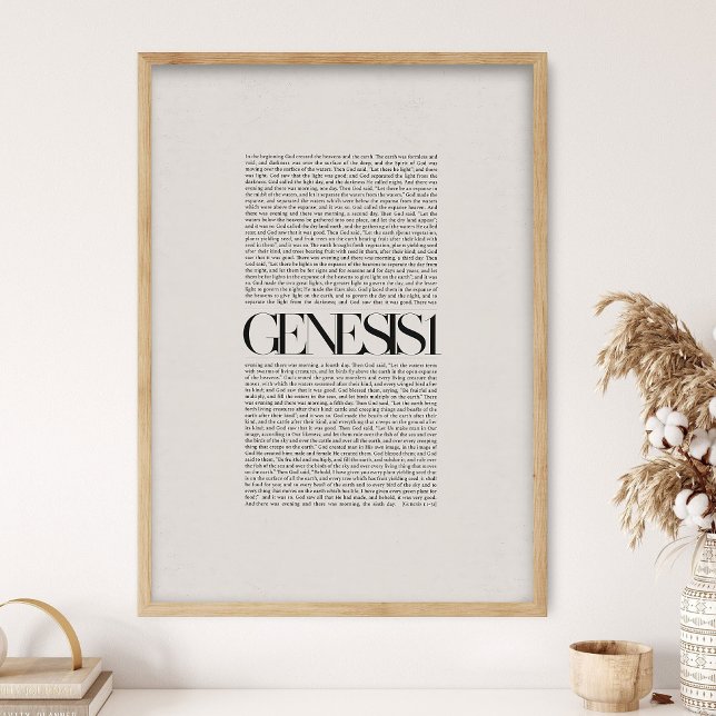 Póster Génesis 1, Versículo Bíblico, Biblia Moderna, Escr (Subido por el creador)