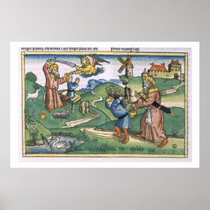 Póster Génesis 21 1-14 Abraham que ofrecen para arriba de