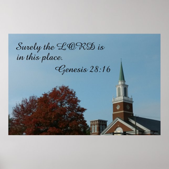 Póster Génesis 28:16 Seguramente el Señor está en este lu (Frente)