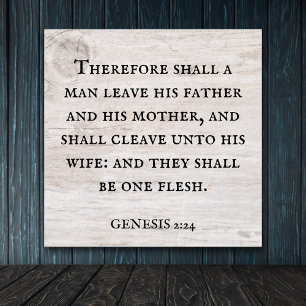 Póster Génesis 2:24 King James Bible Christian