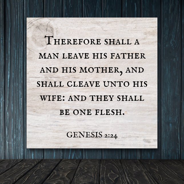 Póster Génesis 2:24 King James Bible Christian (Subido por el creador)