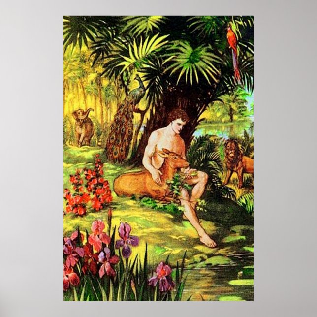 Póster Génesis 2 Dios hace al primer hombre (Frente)