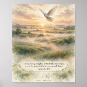 Póster Génesis 9 3 RVR Appalachian Amanecer Paloma Blanca