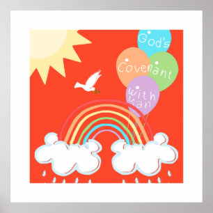 Póster Génesis 9 Pacto de Dios con el hombre y el arcoiri