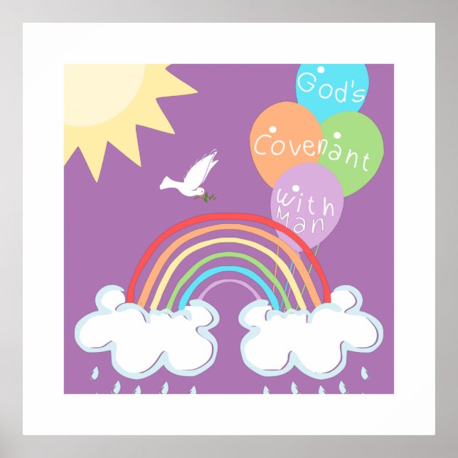 Póster Génesis 9 Pacto de Dios con el hombre y el arcoiri (Frente)