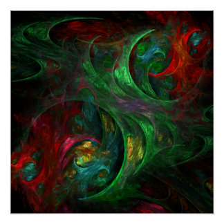 Póster Génesis Arte abstracto verde