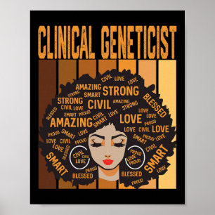 Póster Genetista Clínico Poderoso Mes de la Historia Negr
