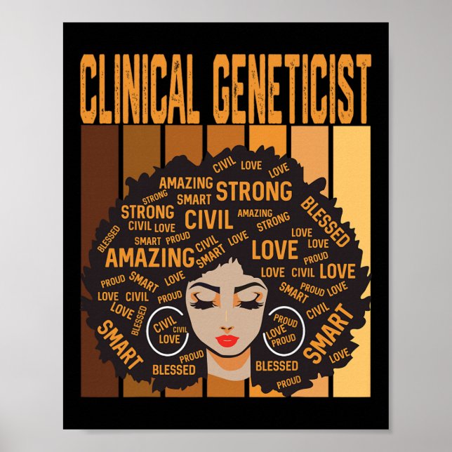 Póster Genetista Clínico Poderoso Mes de la Historia Negr (Frente)