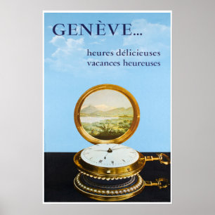Póster Geneve, Suiza, afiche de viajes