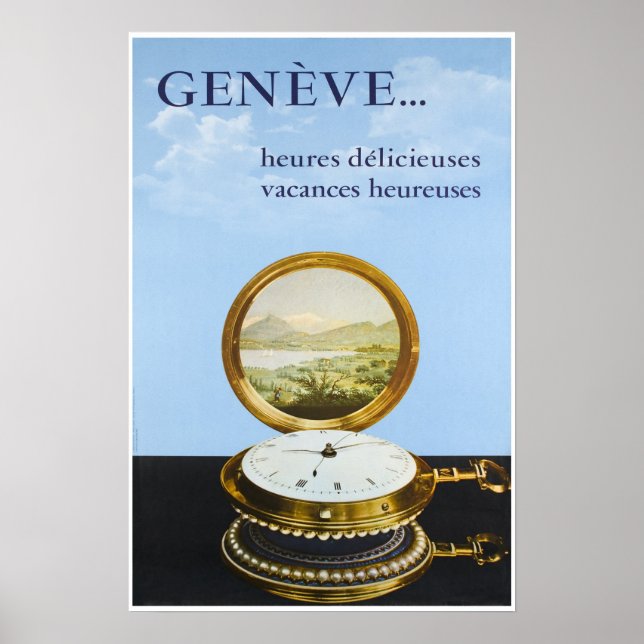 Póster Geneve, Suiza, afiche de viajes (Frente)