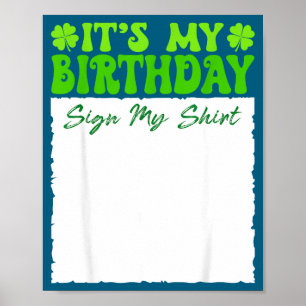 Póster Genial es mi cumpleaños signo mi día de San Patric