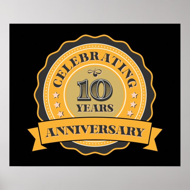 Póster genial fiesta del décimo aniversario (Frente)