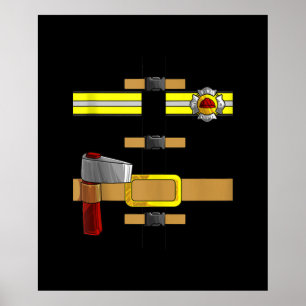 Póster Genial Firefighter Uniforme Diy Halloween
