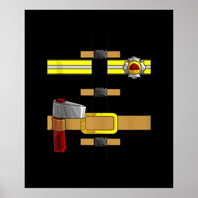 Póster Genial Firefighter Uniforme Diy Halloween (Frente)