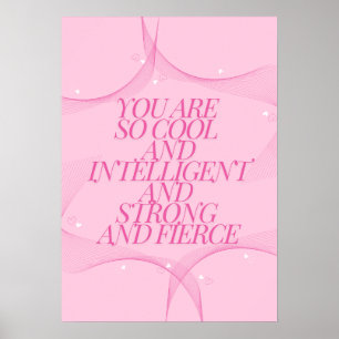 Póster Genial, Inteligente, Fuerte, Feroz, Jefa, Rosa