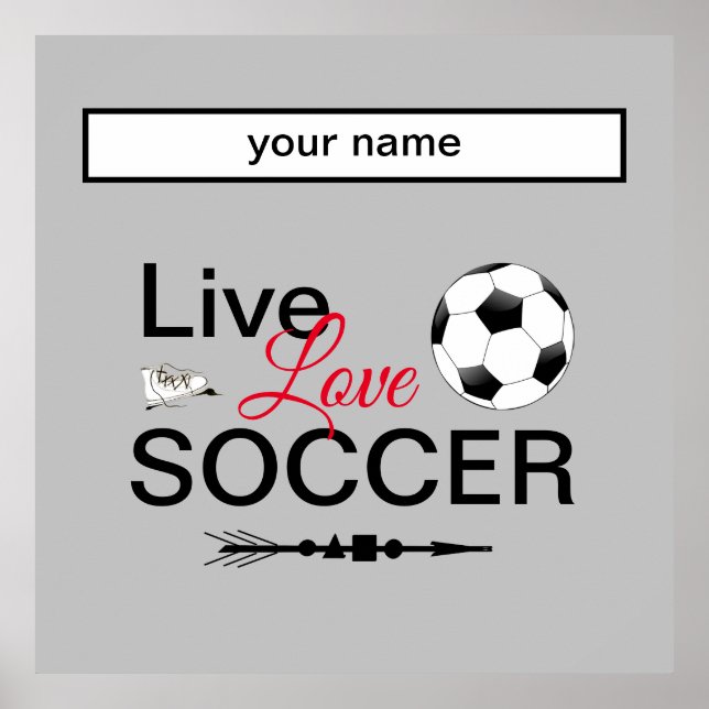 Póster genial live love socfootball add name (Frente)