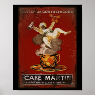 Póster Genios de Martin del café