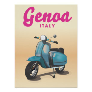 Póster Genoa Italia scooter