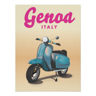 Póster Genoa Italia scooter