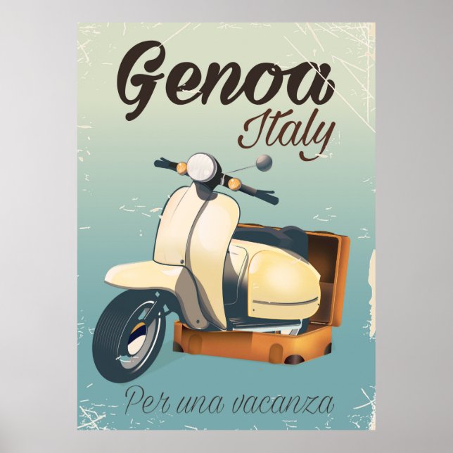 Póster Génova Italia Para un cartel de vacaciones (Frente)