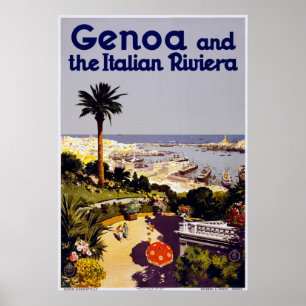 Póster Génova y la Rivera italiana