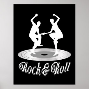 Póster Gente bailando rock y roll