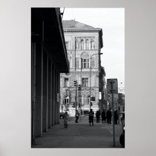 Póster Gente Caminando Por La Ciudad