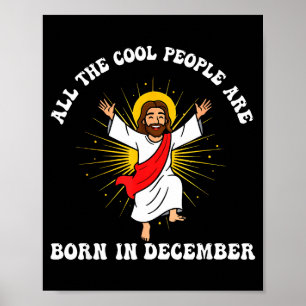 Póster Gente Cool Nace En Diciembre Cristiano Navidad