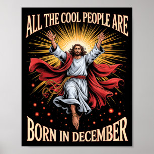 Póster Gente Cool Nace En Diciembre Cristiano Navidad