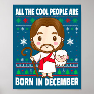 Póster Gente Cool Nace En Diciembre Jesús Navidad C