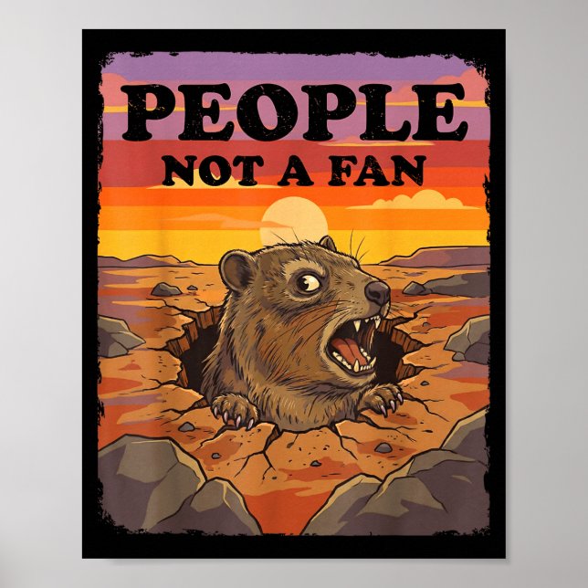 Póster Gente de damán grumpy No soy un gran fan Divertido (Frente)