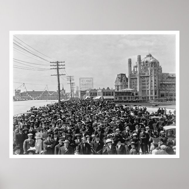 Póster Gente del paseo marítimo de Atlantic City 1911 (Frente)