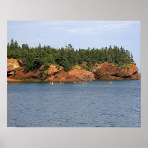 Póster Gente en kayak de mar en la Bahía de Fundy en St.