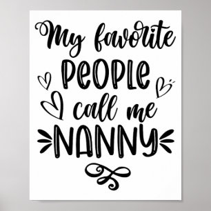Póster Gente favorita me llama Día de la Madre Nana