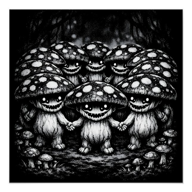 Póster Gente Hongo • Criaturas del Bosque por BurnsInHell (Anverso)